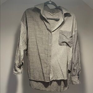 Striped Black and White Button Down Shirt